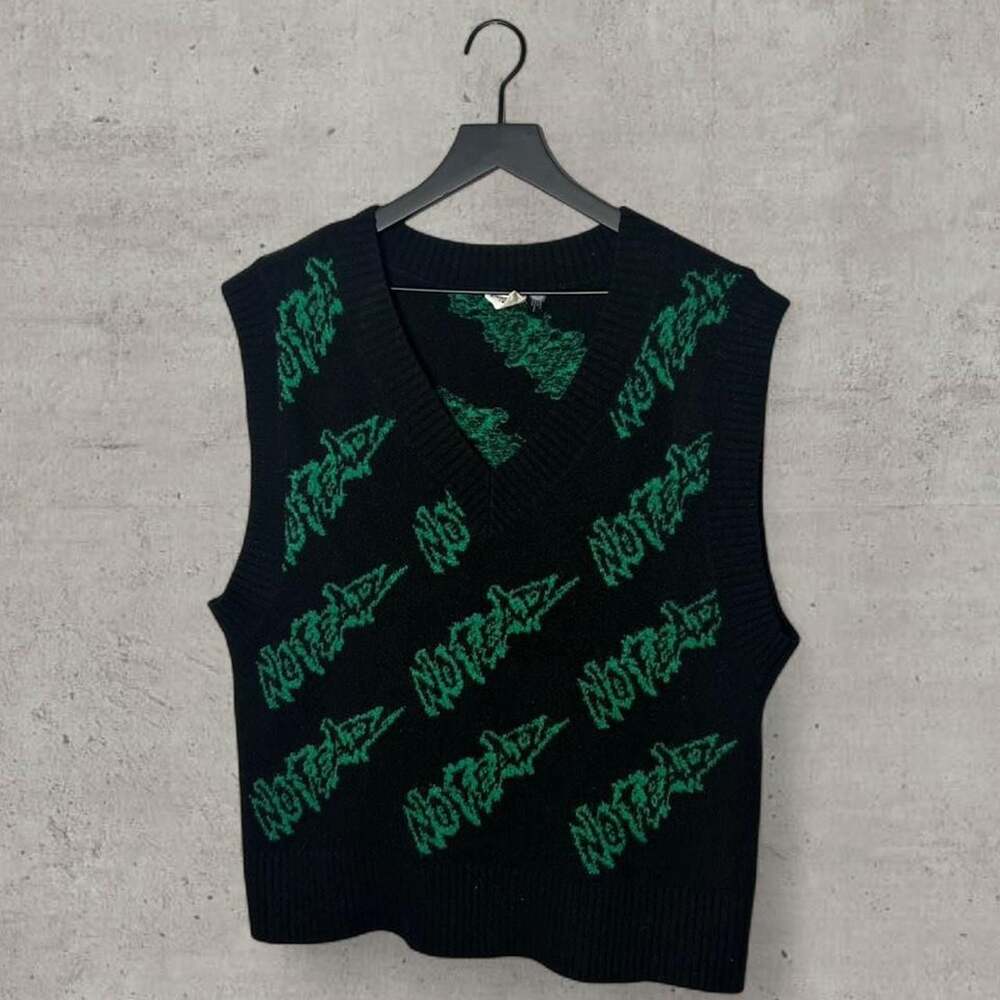 No Fear x H&M Green Logo Knit Sweater Vest Size S